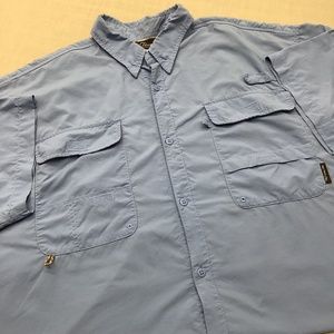 Men’s Shirt Pac-Tech Button Up Vented Fishing Performance Short Sleeve XXL